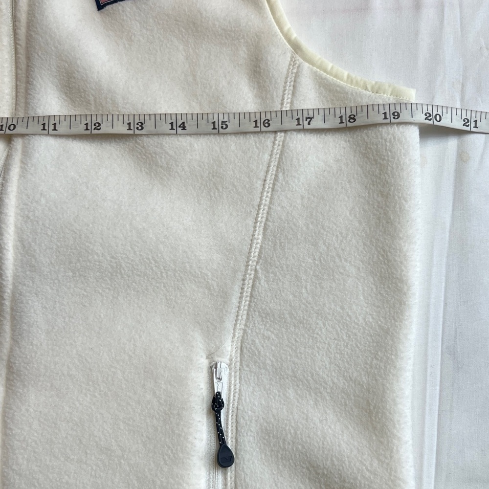 Vineyard Vines Harbor Fleece Vest Full Zip with Zip Pockets White SZ S - Picture 7 of 8